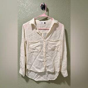 Cream Button Down Shirt for Women